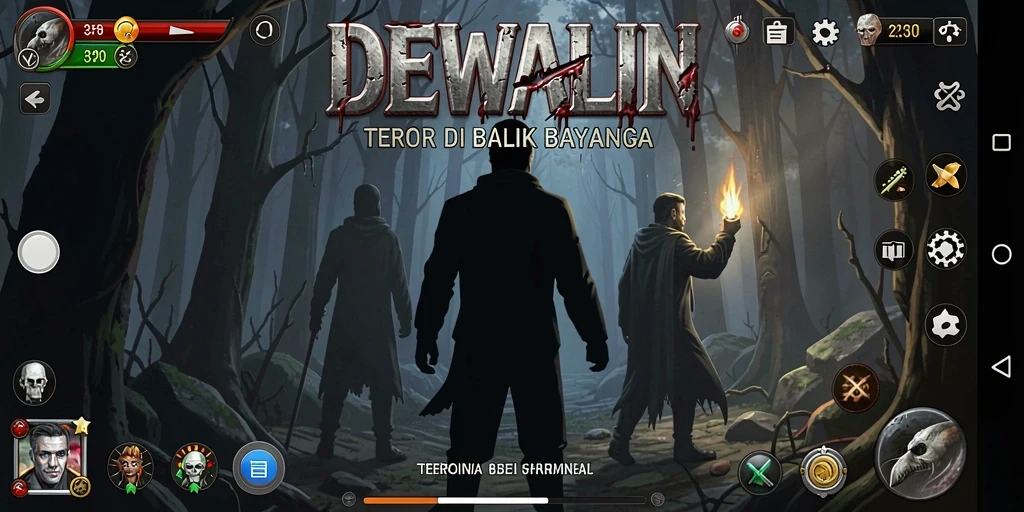 Tampilan gameplay seram di dunia DEWALIN yang mencekam.