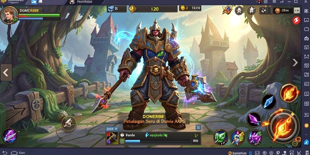 Tampilan gameplay menarik DOWER88 dalam aksi ARPG.