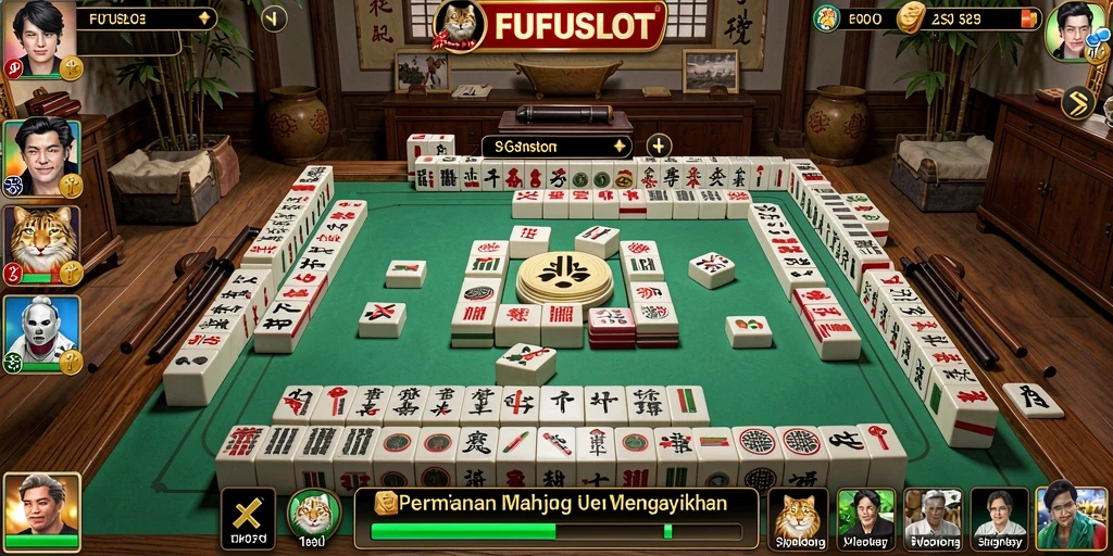 Tampilan menarik dari gameplay FUFUSLOT yang menampilkan tantangan Mahjong.