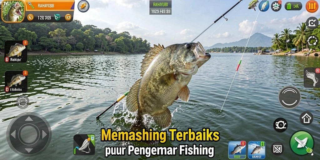 Tampilan gameplay memancing yang mendebarkan di RAHAYU88.