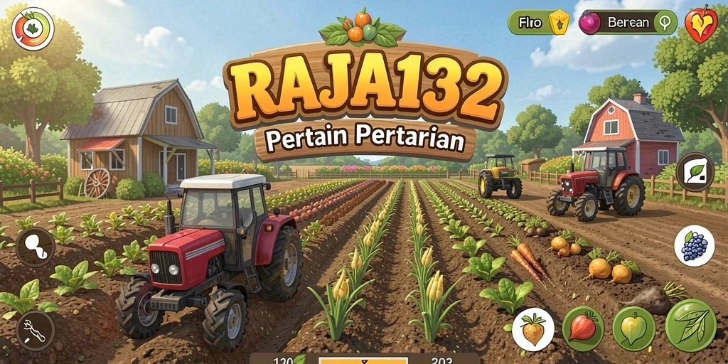 Tampilan gameplay <strong>RAJA132</strong> yang seru dalam bertani dan berinteraksi.