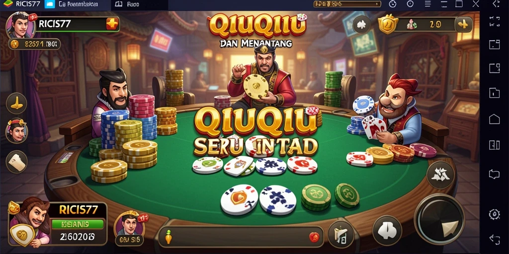 Tampilan seru dari gameplay QiuQiu RICIS77 yang menantang.