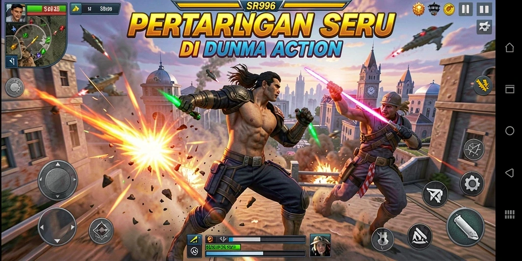 Tampilan gameplay SR996 dengan pertempuran aksi intens.