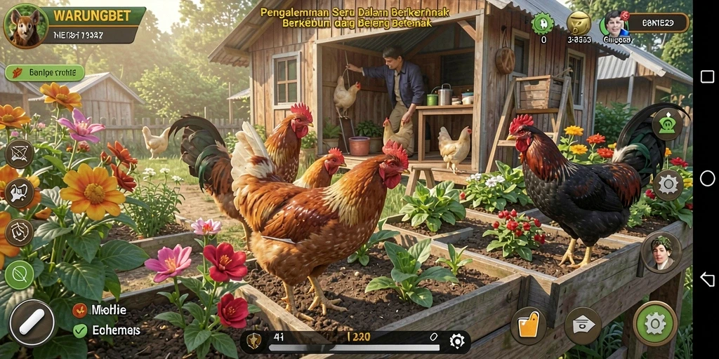 Screenshot gameplay <strong>WARUNGBET</strong> menampilkan petani yang bekerja di ladang.