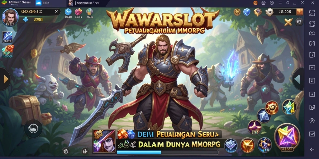 Screenshot gameplay <strong>WAWARSLOT</strong> yang menunjukkan pertarungan seru dalam dunia MMORPG.