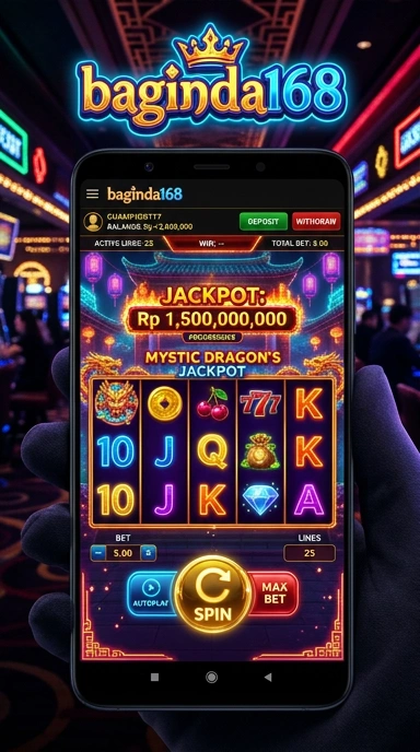Tampilan utama aplikasi baginda168 dengan menu navigasi yang sederhana.